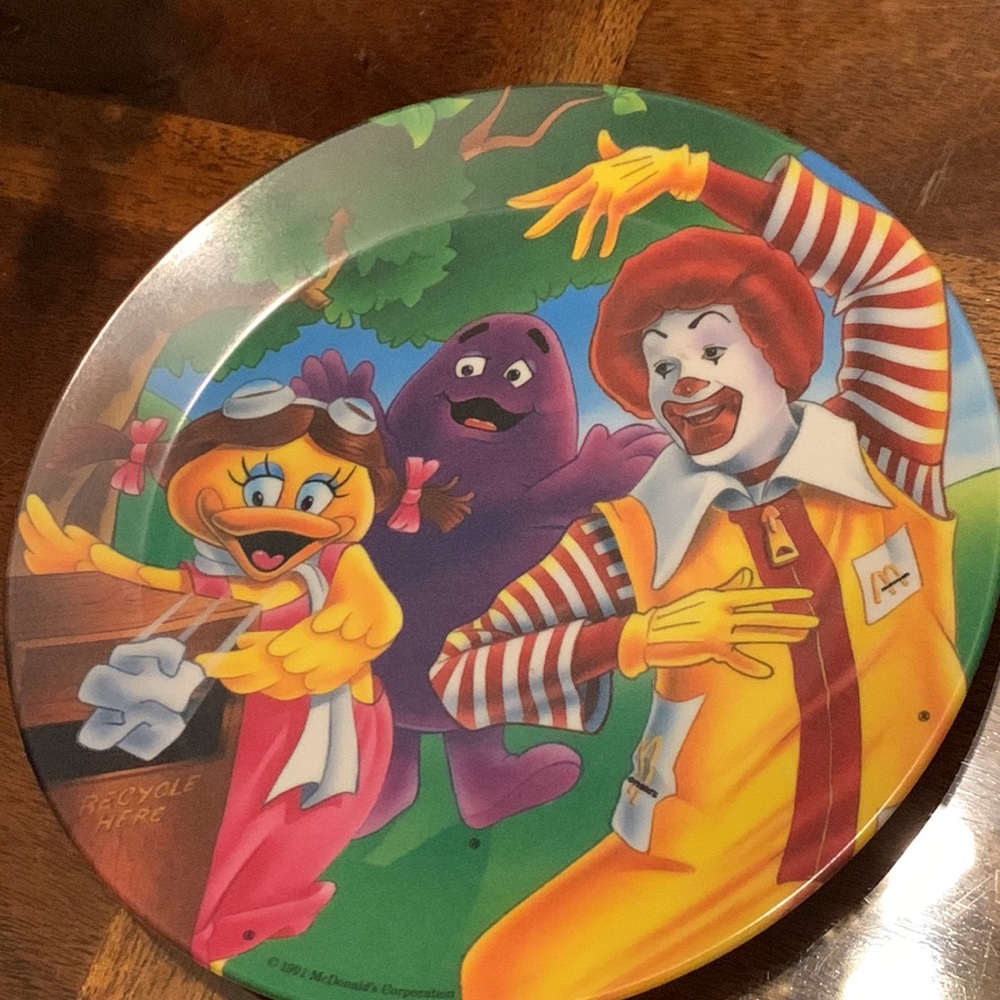 1991 Ronald McDonald Character Picture Plate Collector Vintage PMC Collectible